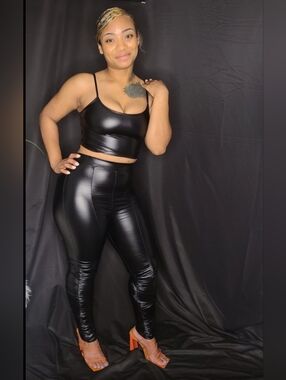 Daisy Black Faux Leather Leggings